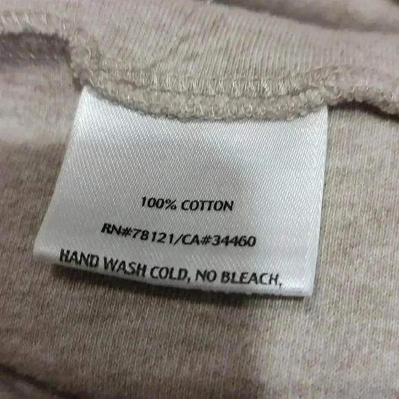 Eileen Fisher Medium Oatmeal Cotton Open Drape Handkerchief Hem Cardigan Sweater - Picture 5 of 5